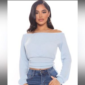 Jinny Off Shoulder Top - Blue